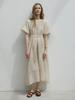 Mommet Marie Puff Maxi Dress Pink Beige