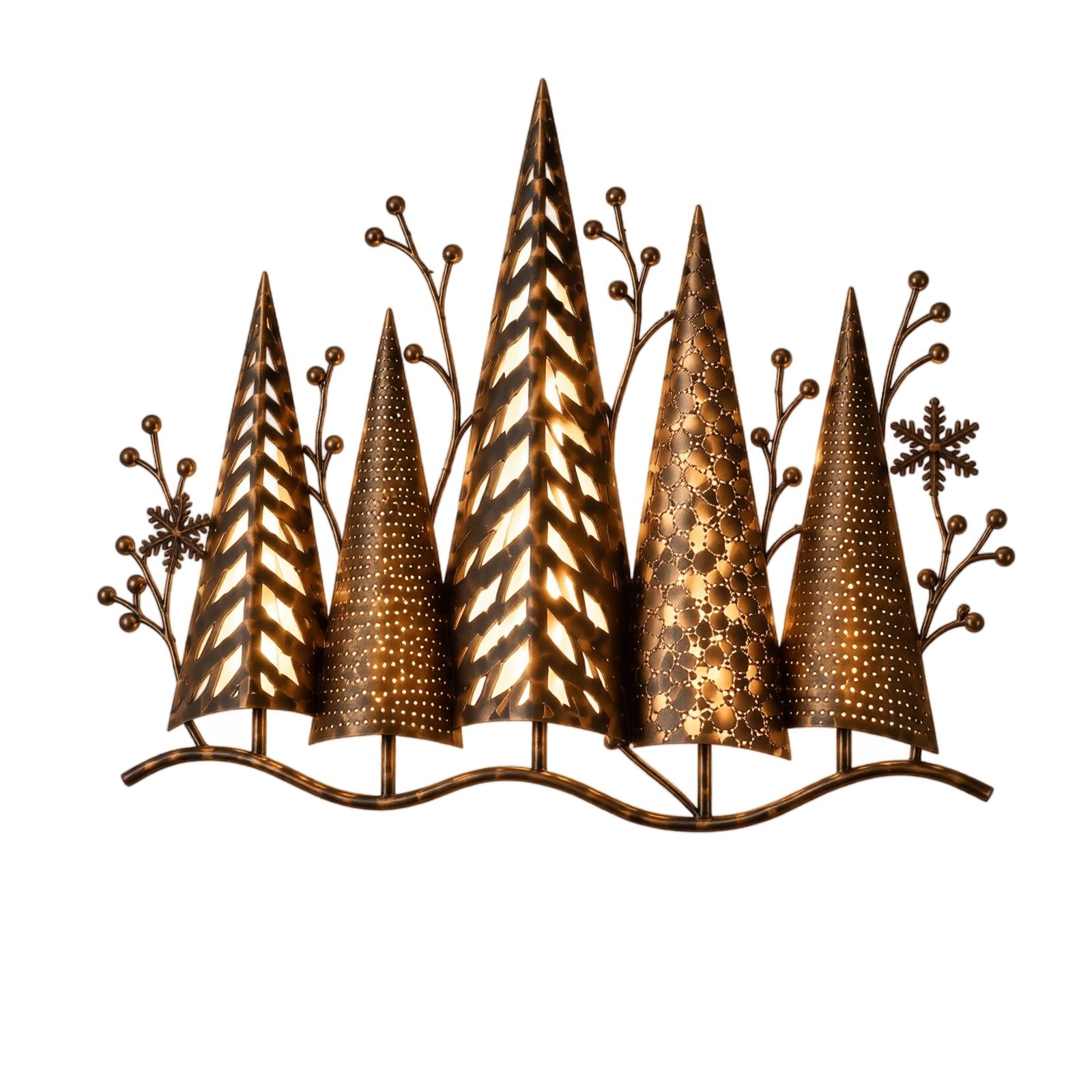 Retro Leuchtender Wald Metallwanddekoration One Size brown