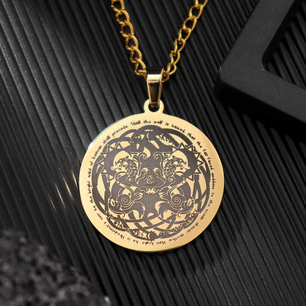 Nordic Retro Viking Scandinavian Titanium Steel Necklace Viking Kyle Pendant Necklace