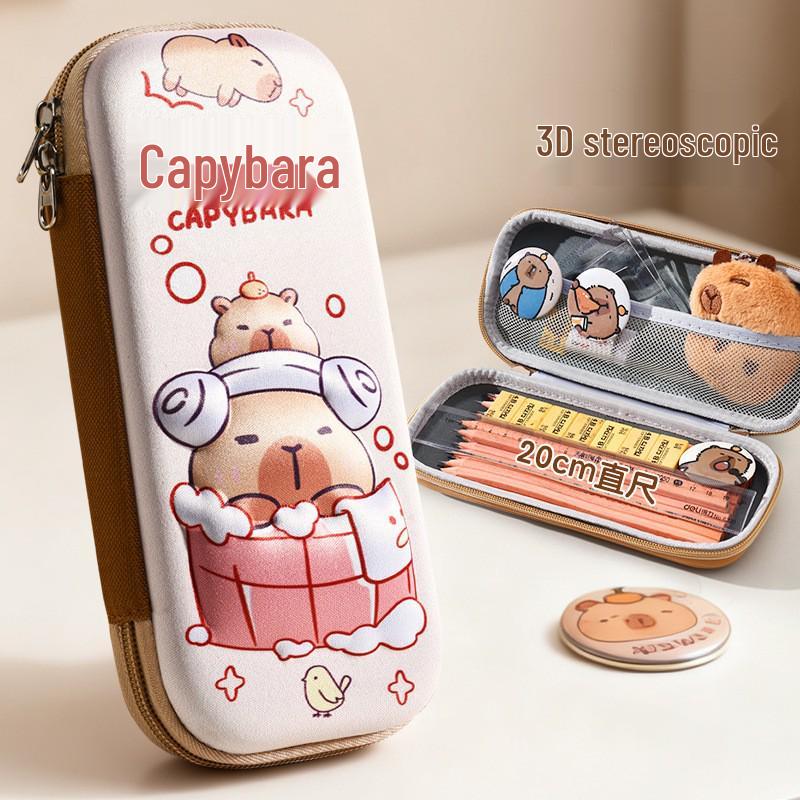 3D Capybara Pencil Case: Large Capacity, Multifunctional School Stationery Box for Kids