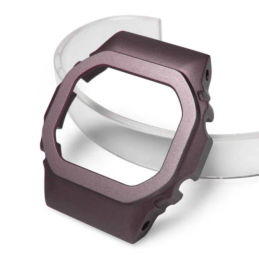 Metal Watch Band with Case for Casio G-SHOCK 5600 Series, Lightweight Aluminum Alloy, Purple