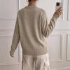 2026 Autumn/Winter Casual Knit V-neck Henley Collar Loose Sweater for Women