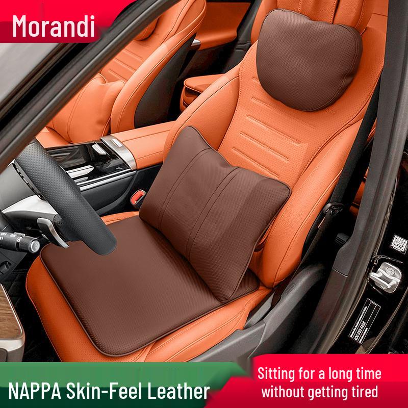 Morandi Nappa Leather All-Season Car Seat Cushion for Mercedes-Benz E-Class/C-Class/GLC/GLB/GLE