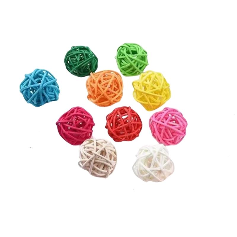 Multiple Functional Parrot Toy Handwovens Rattan Ball Climbings Chew Toy For Climbings Chewing Hanging In Aviaries
