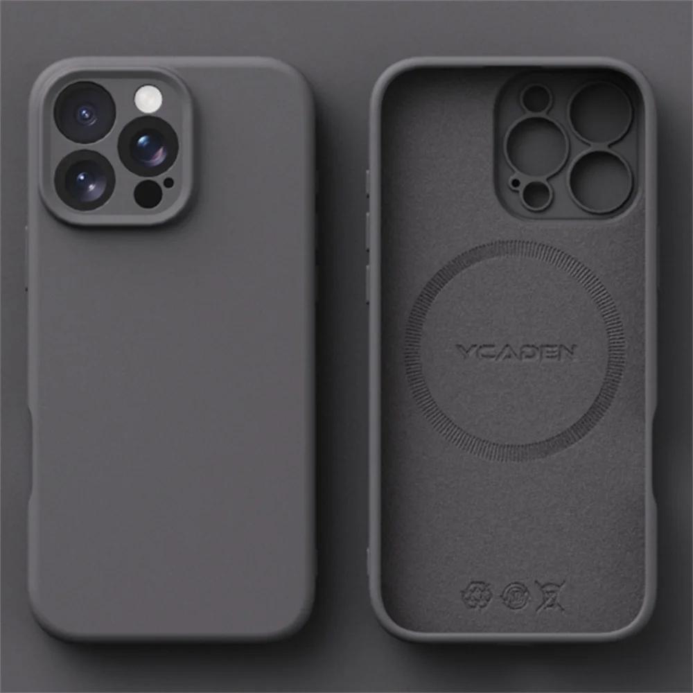 Luxury Silicone Soft Magsafe Case For iPhone 16 15 14 12 11 13 Pro Max 16 Plus 16E Wireless Charge Shockproof Matte Candy Cover