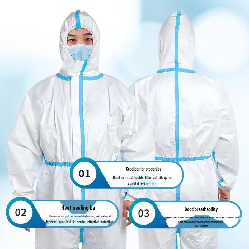Disposable Non-Woven Hooded Coverall Protective Suit