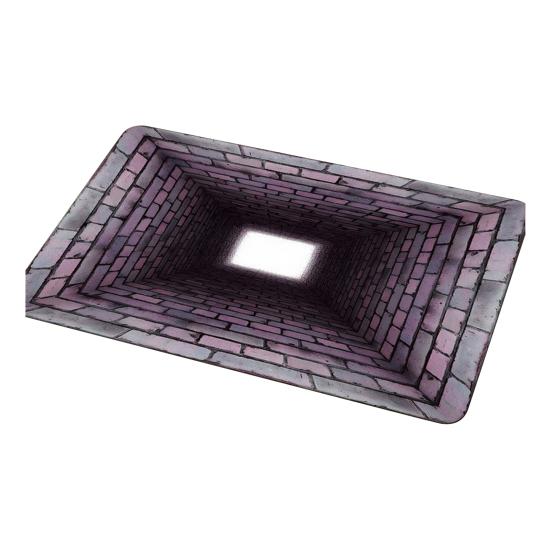 3D Optical Illusion Rug Realistic Hole Pattern Floor Mat Absorbent Non-Slip Bottomless Pit Doormat for Living Room Bedroom Porch Entrance