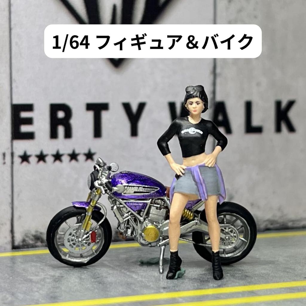 Moreart 164 Miniature Figure & Motorcycle Set MO222192 Model Girl Model Diorama Miniature Car [Used]