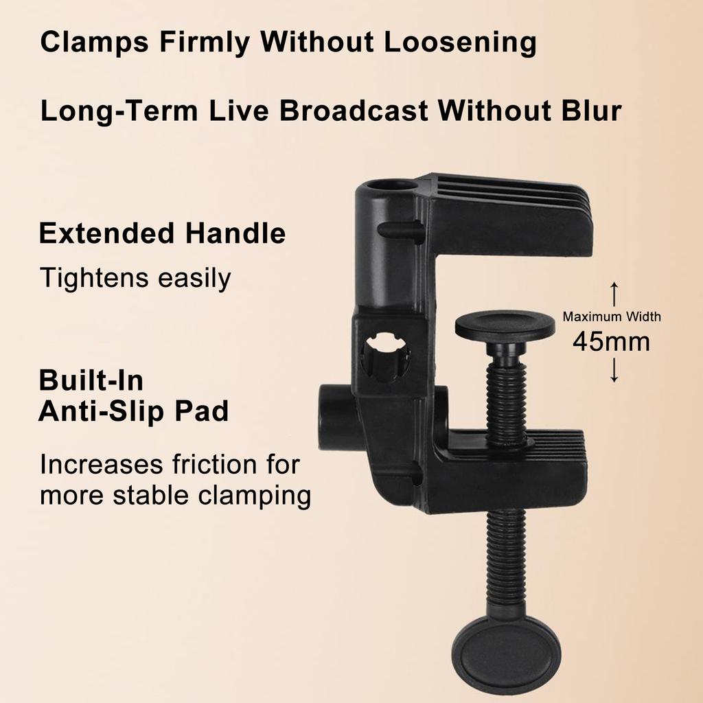 Overhead Phone Stand Adjustable Desk Camera Mount with Fill Light for Live Streaming