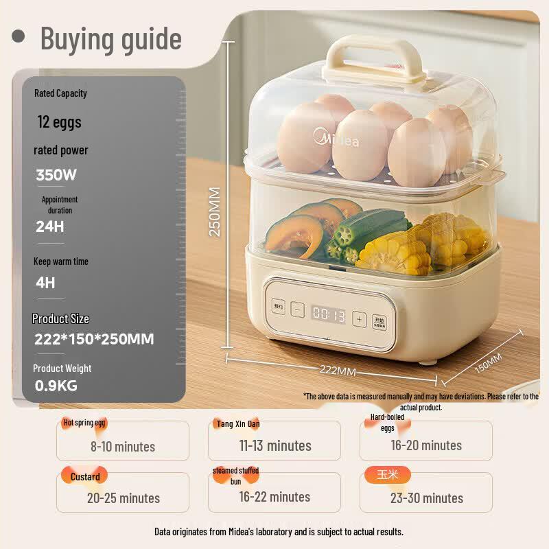 Midea Double-Layer Mini Egg Cooker and Steamer