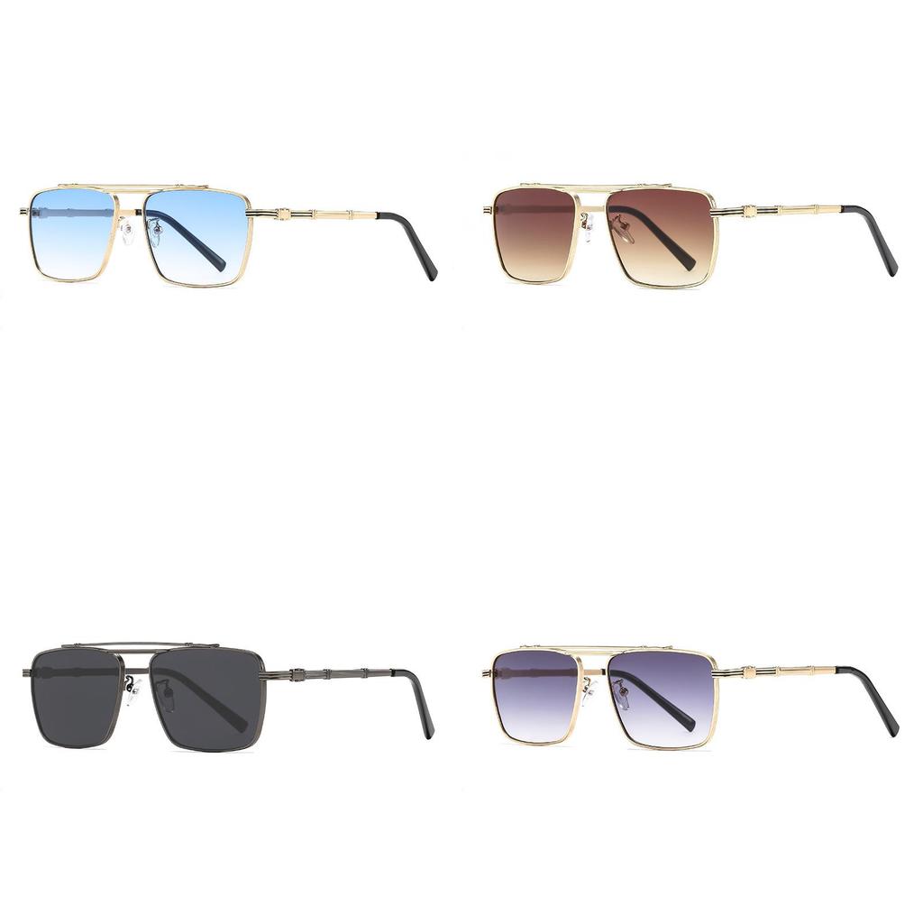 Retro Square Metal Sunglasses For Men Women Uv400 Protection Sunblock Outdoor Sport