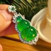 Full Green Yang Green Natural Agate Green Chalcedony Pendant Female Real Shot Fidelity