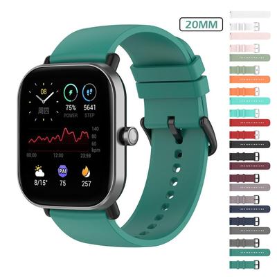 רצועת שעון חכמה עבור Huami Amazfit GTS 2 מיני 2e 20 מ"מ רצועת יד ל-Xiaomi Amazfit Bip U/S/Gts2 צמיד סיליקון