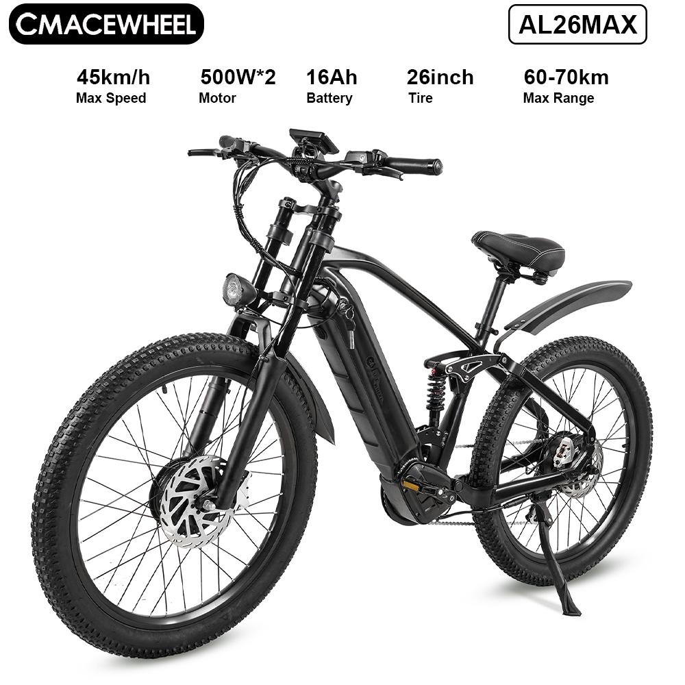 CMACEWHEEL AL26MAX Dospělé elektrické kolo Elektrické silniční kolo 48V 17Ah E-bike 26" Ebike 45 km/h Maximální rychlost