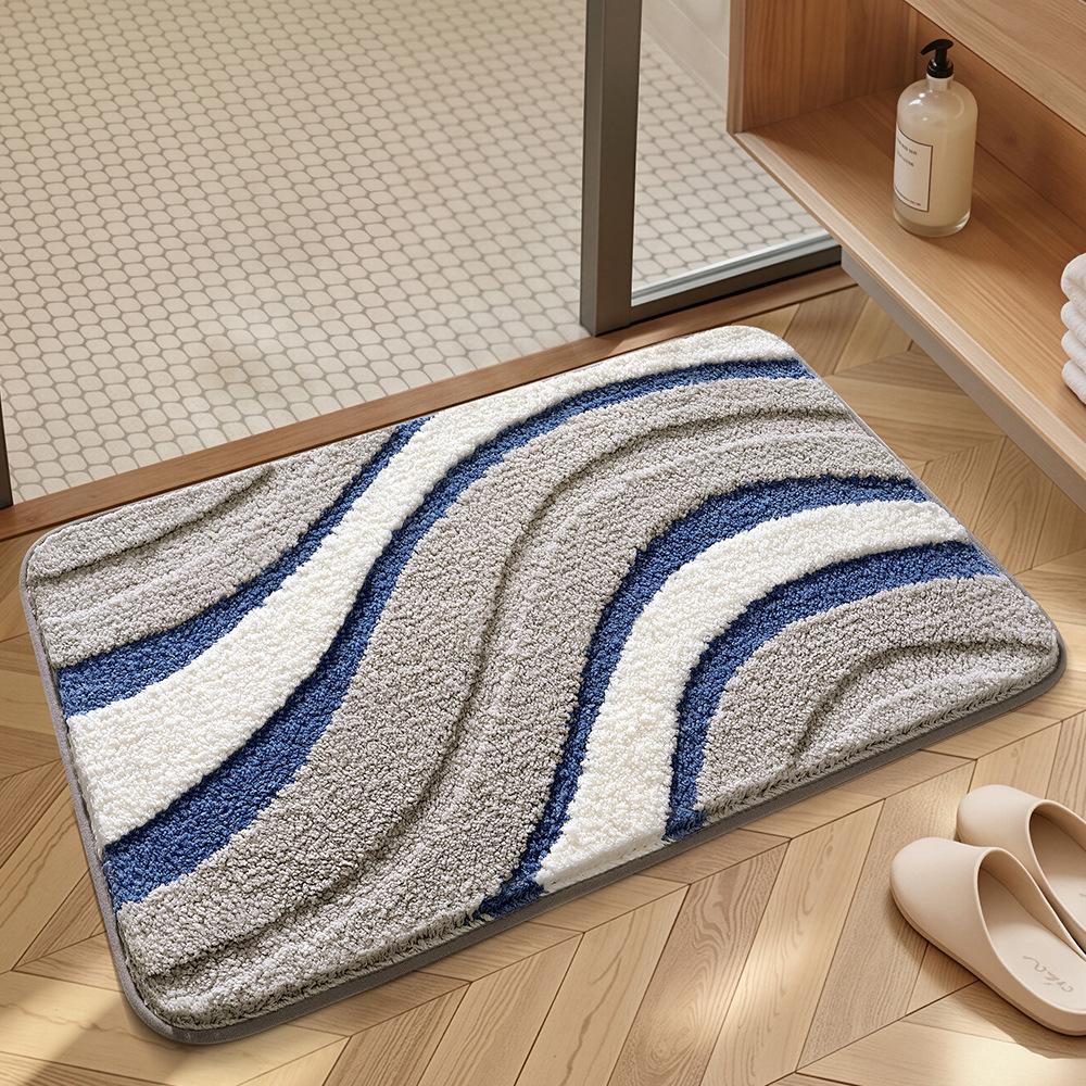 Absorbent Quick-Drying Bathroom Mat, Non-Slip Machine Washable Tufted Bath Rug for Bathtub and Shower Area, 40x60/50x80/60x90 cm