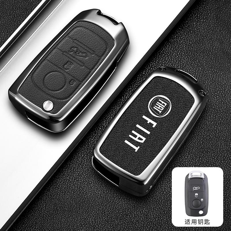 Leather Car Smart Remote Key Cover Case For FIAT Tipo Toro Nuovo Freedom 500X Doblo Argo Grazie Folding Key Protector Accessory