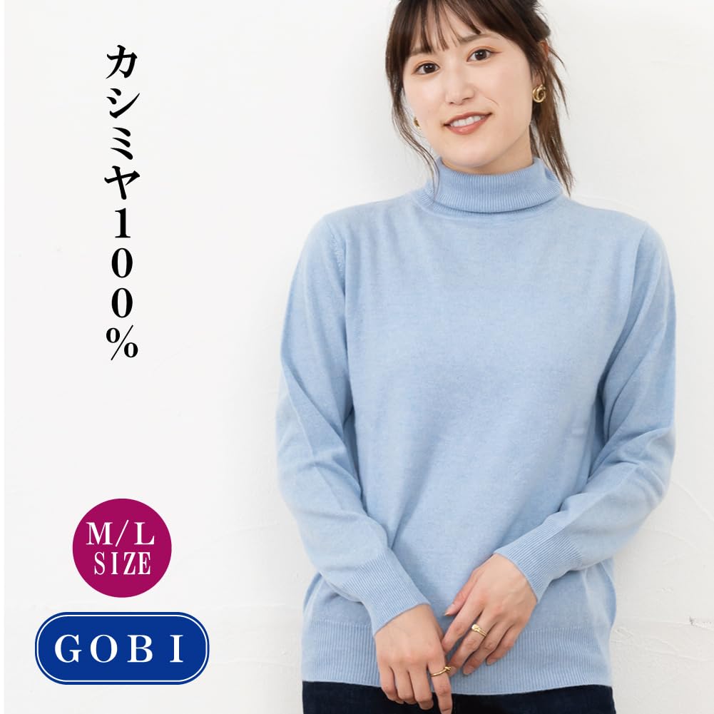 Cashmere Turtleneck M [Gobi] 100% Sweater, Color Q6-Beige, Size