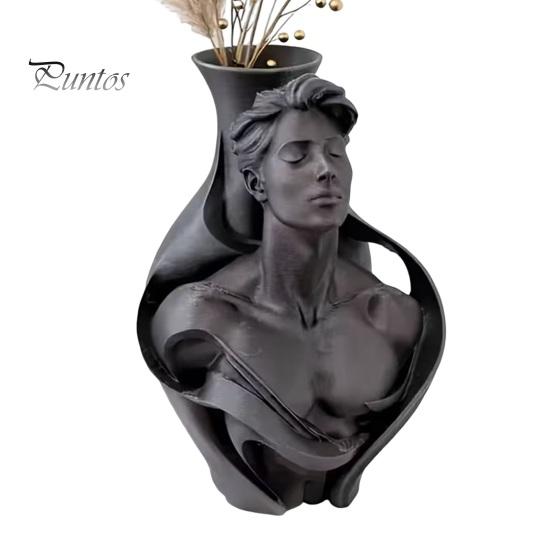 Fine Texture 3D Art Printed Human Bust Vase, Artistic Sculpture Planter for Succulents, Moisture-proof PLA Decor Matte Desktop Decor, Creative