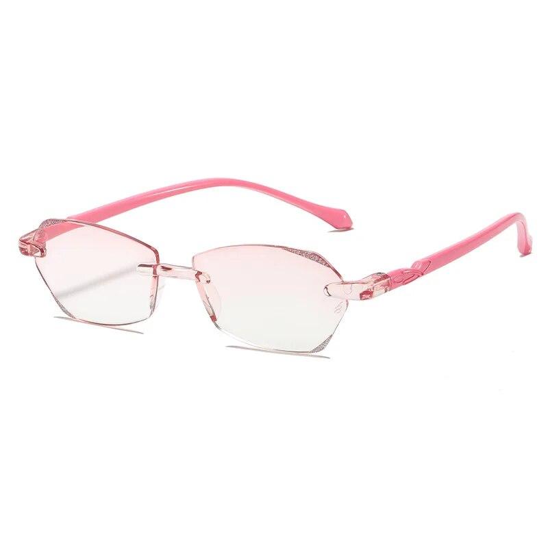 Fashion Blue Light Blocking HD Lens Hyperopia Eyeglasses Luxury Diamond Cut Reading Glasses Square FarSight Diopter +1.0 To +4.0