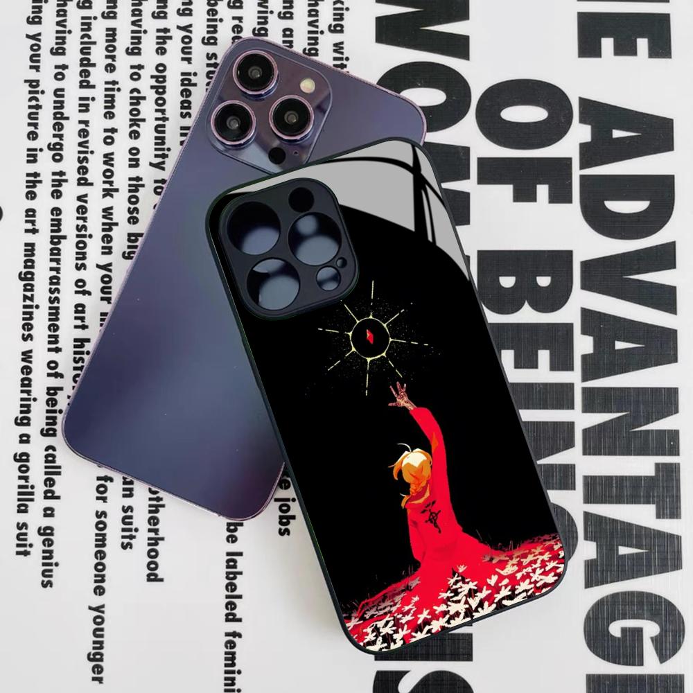 

F-Fullmetal AlchemistS Phone Case for Iphone 17 16 15 14 12 11 13 Pro Max Mini X Air Puls Black Glass Cover iPhone 13 Pro
