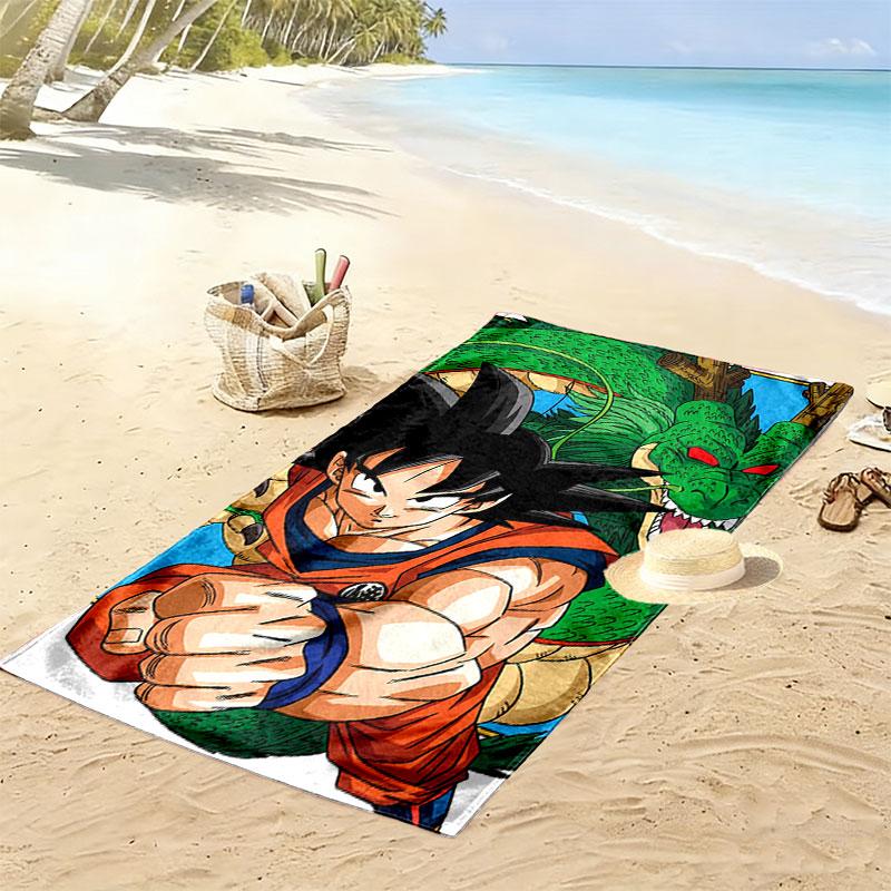 Dragon Ball Print Beach Towel, Large Soft Quick Dry Towel for Beach Camping Swimming