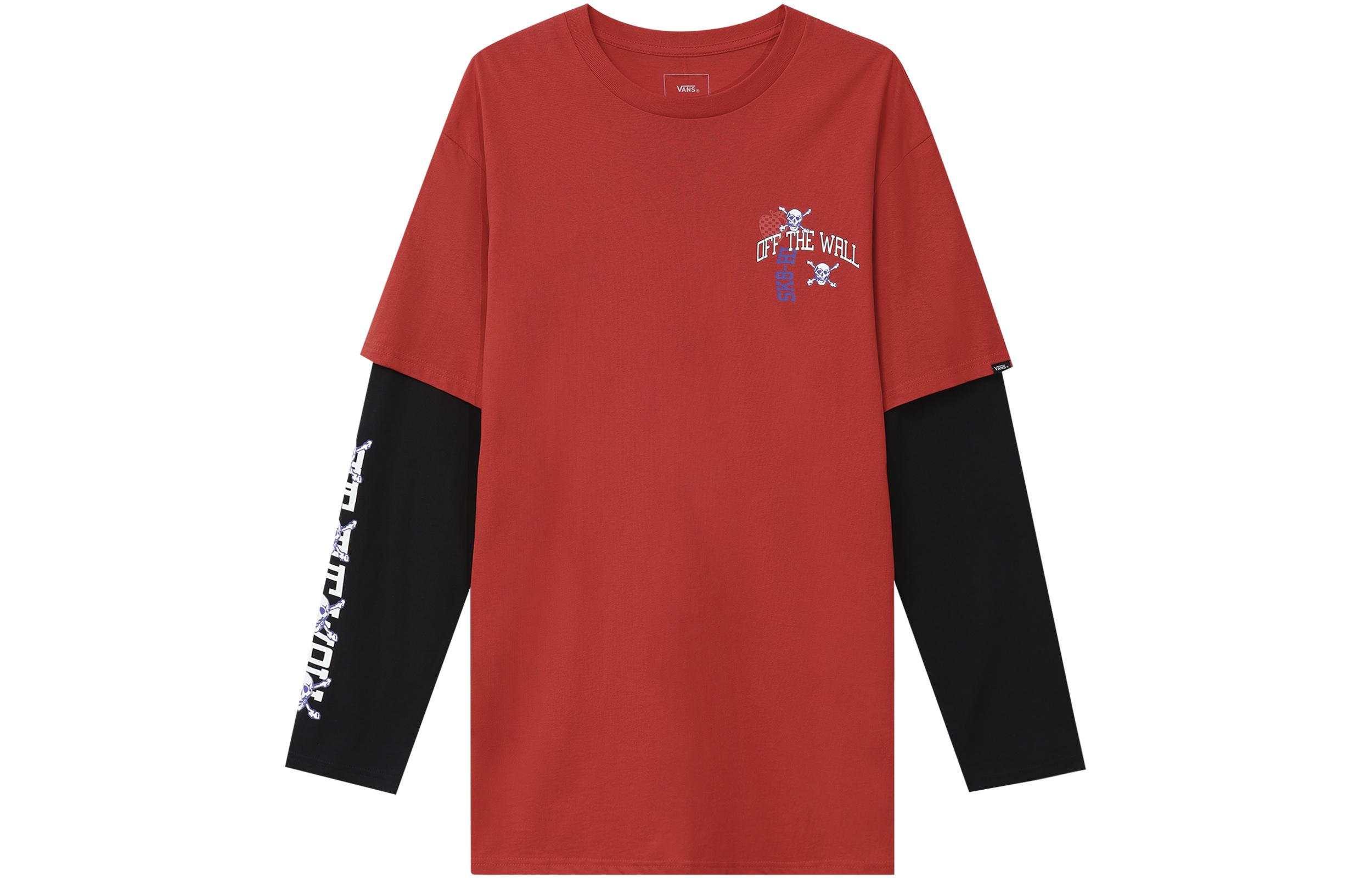 Vans T Shirts Men s Red Crew Neck Moderate Straight Fit VN0A54JQ4PV XXL
