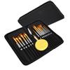 17Pcs Painting Brush Set Acrylic Professional Silver Round Rod Nylon Wool Art