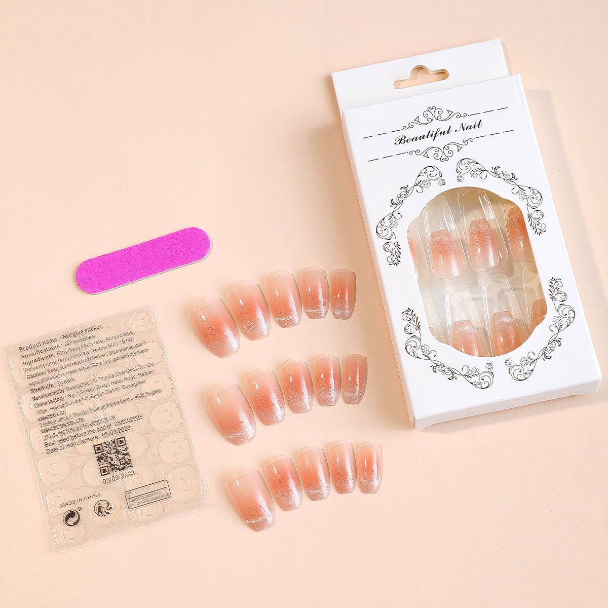 

Trendy European & American French Cat Eye Forest-Style Press-On Nail Art Stickers