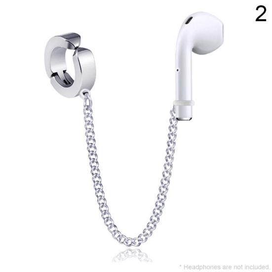 Stylová bezdrátová sluchátka Titanová ocel Ochranný řetízek Náušnice pro AirPods