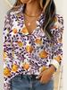 Women 2026 Long Sleeve Shirt Fashion Elegant Floral Printing Blouse Elegant Graphic Casual Daily Wear Spring Autumn Blouse Tops