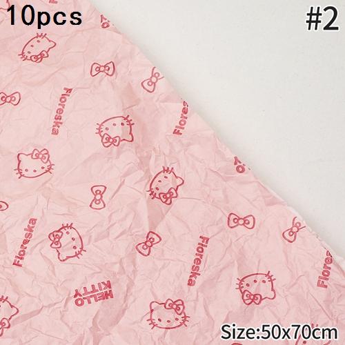 Hello Kitty Wrapping Paper Flower Bouquet Packaging Paper Strap Ribbon Flower Decoration Strap Gift Packaging Paper Accessories