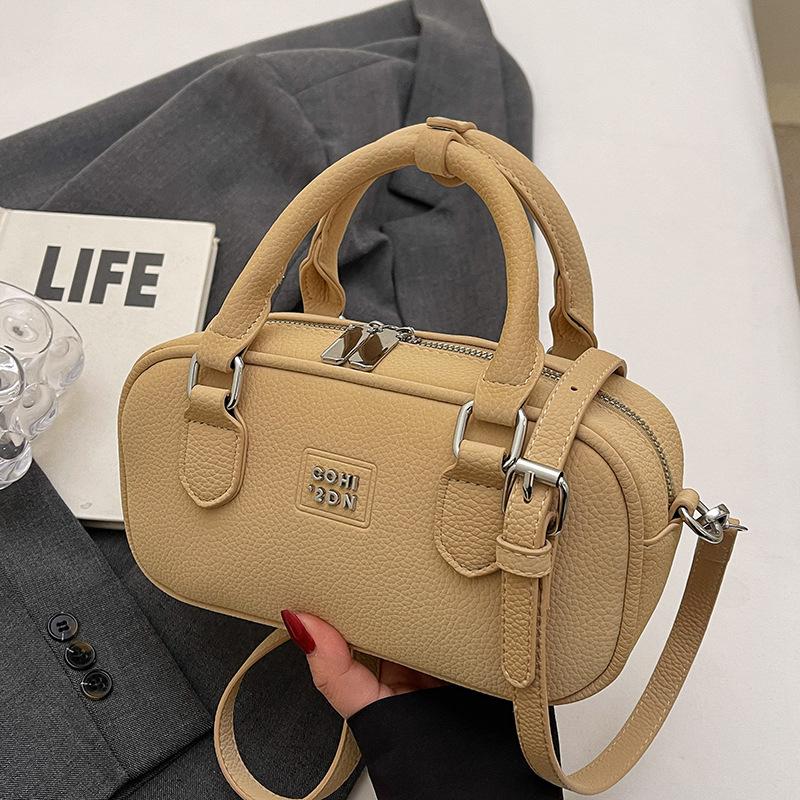 New Niche Lychee Pattern Portable Bowling Bag, High-end Temperament Versatile Messenger Women's Bag