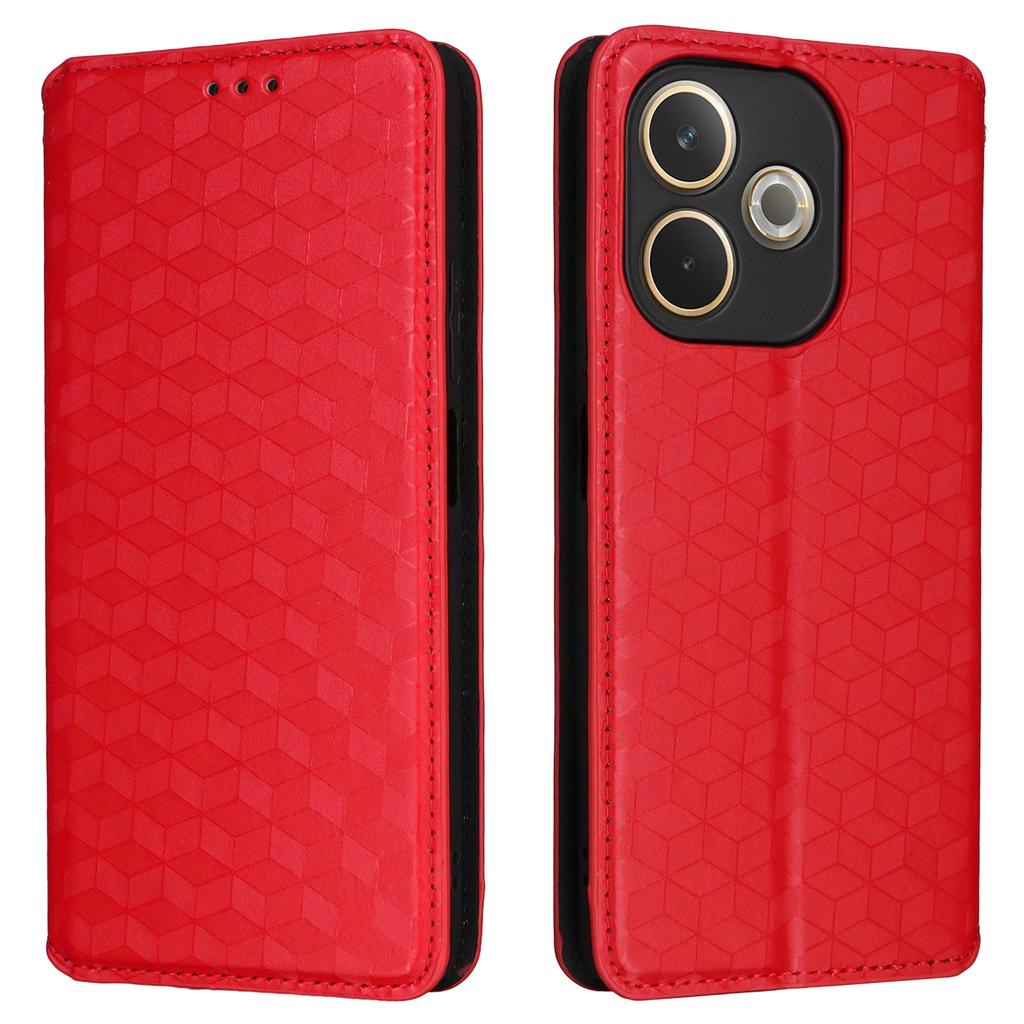 For Oppo A5 Pro 5G Case Wallet Rhombus Imprinted Leather Phone Cover