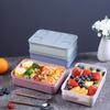 Fiambrera Bento, Contenedor de Comida de Plástico Reutilizable, Apilable a Prueba de Fugas, para Escuela Oficina Viaje, Hombres Mujeres Adolescentes, Almacenamiento para Preparación de Comidas