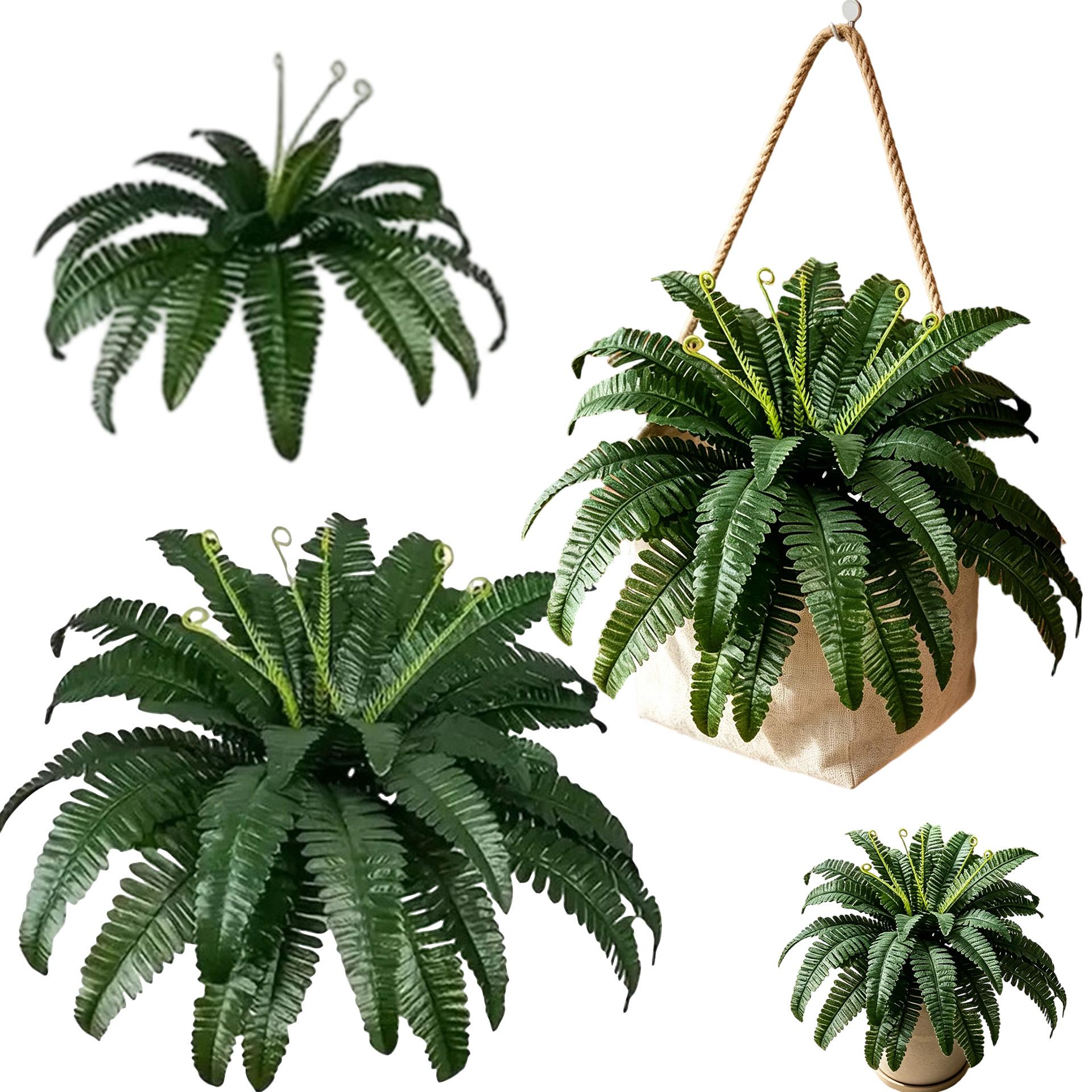 

Artificial Persian Leaf Bundle, 21-Branch Fake Fern Plant, Realistic Simulation Foliage For Home Garden Balcony Vase Decoration One Size зелёный