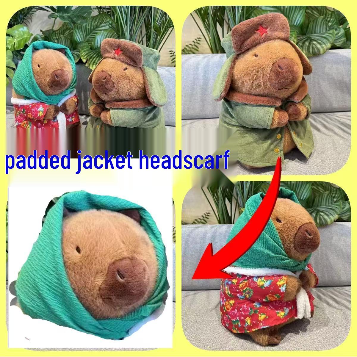 

Capybara Mink Toy Military Coat - Cotton-Padded Cute Doll Jacket, Internet Celebrity Birthday Gift