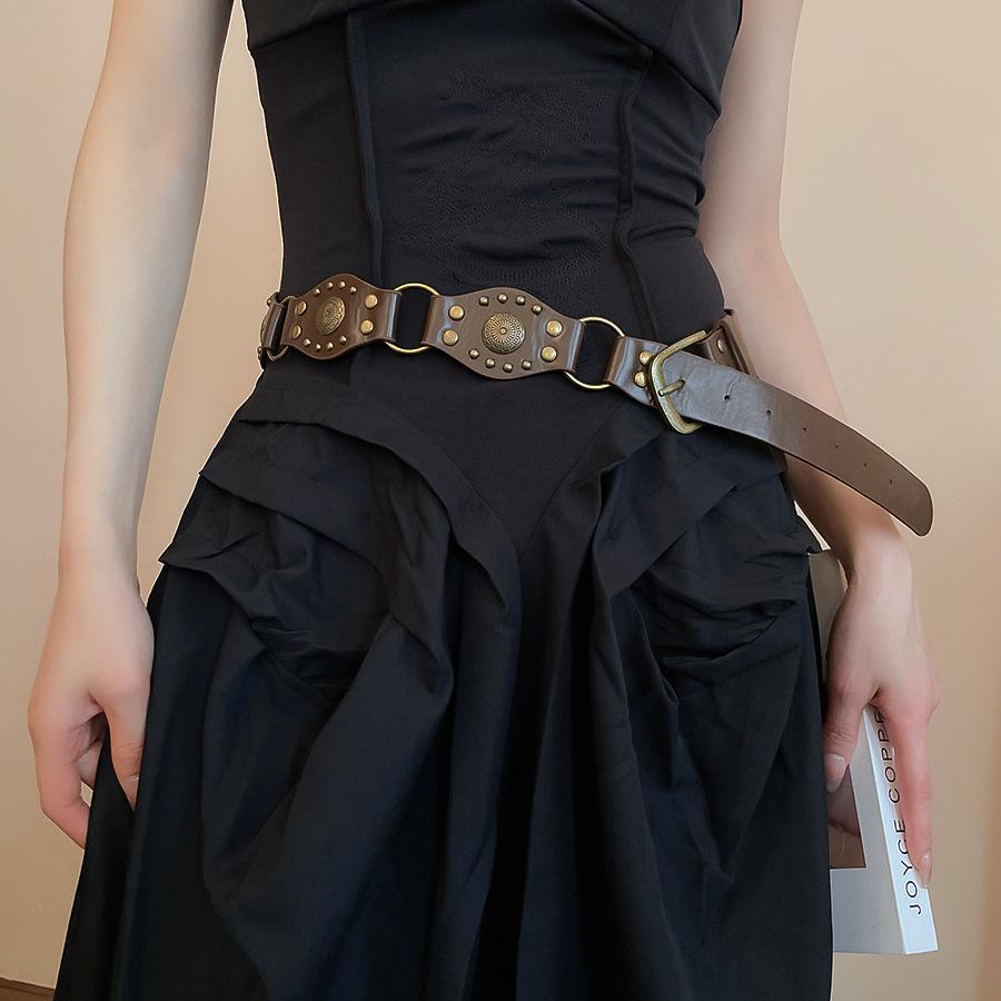 Ethnic Style Wax Rope Wood Bead Acrylic Woven Oval Waist Chain Temperament Belt Versatile Waist Jewelry