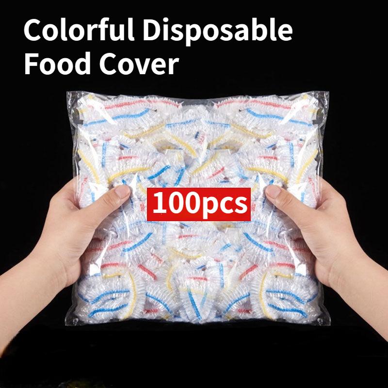 Bunte Einweg-Lebensmittelabdeckung Saran Wrap Darmabdeckung Lebensmittelqualität Frischhalte-Plastiktüte Zubehör für Küchenkühlschränke