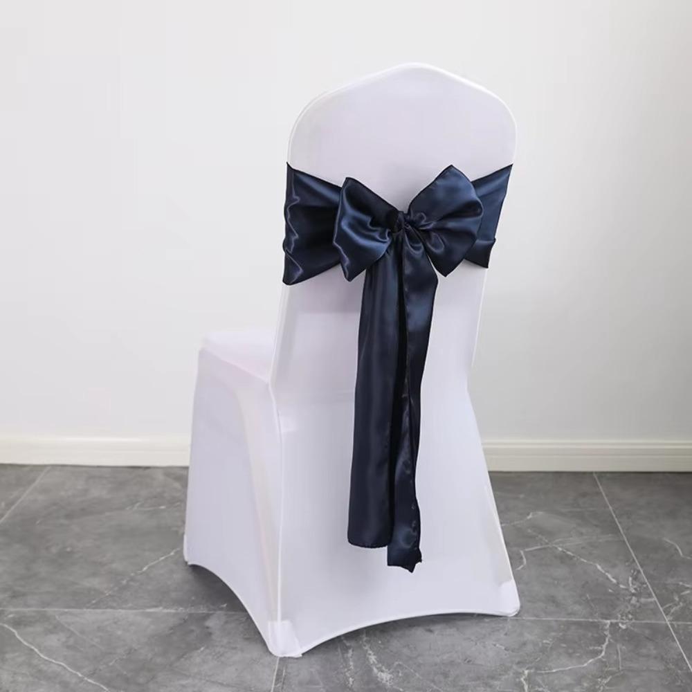 5pcs Colorful Satin Wedding Chair Sashes 275cm Chair Back Ribbon  For Party Event Hotel Banquet