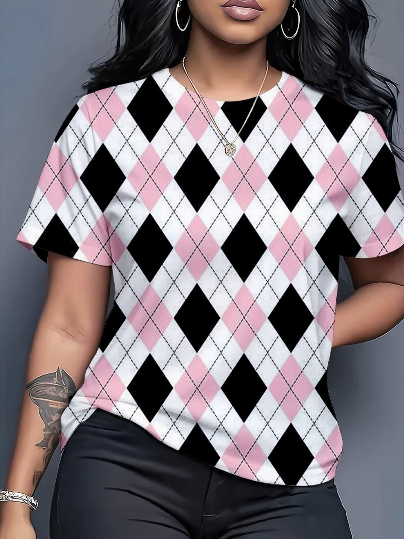 

Women s large size casual T-shirts - soft and comfortable, round neck, short sleeves, spring and summer fashion tops, XXS