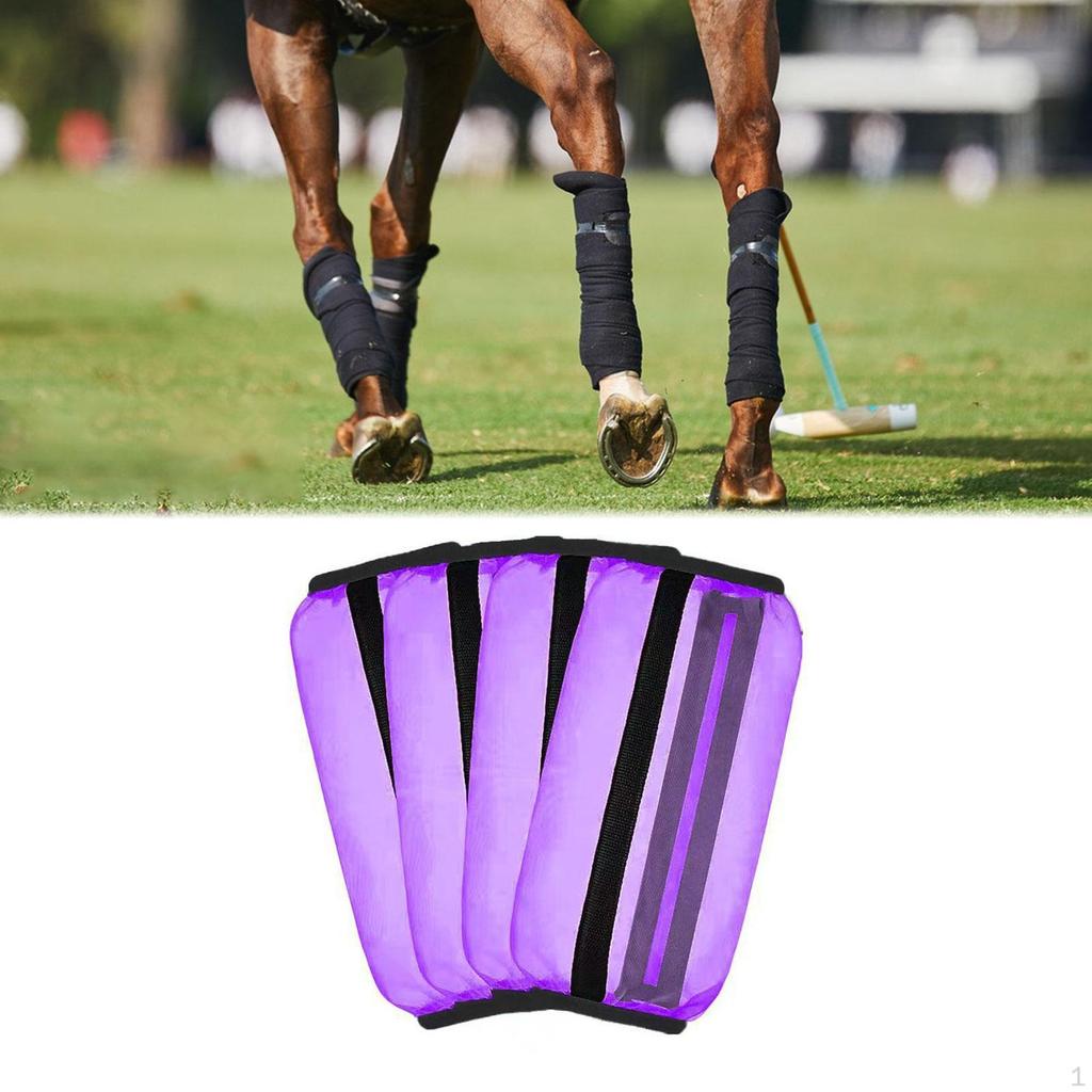 4 Pieces Fly Horse Boots Leggings Nylon Non Slip Easy to Use Reduce Stomping Lightweight