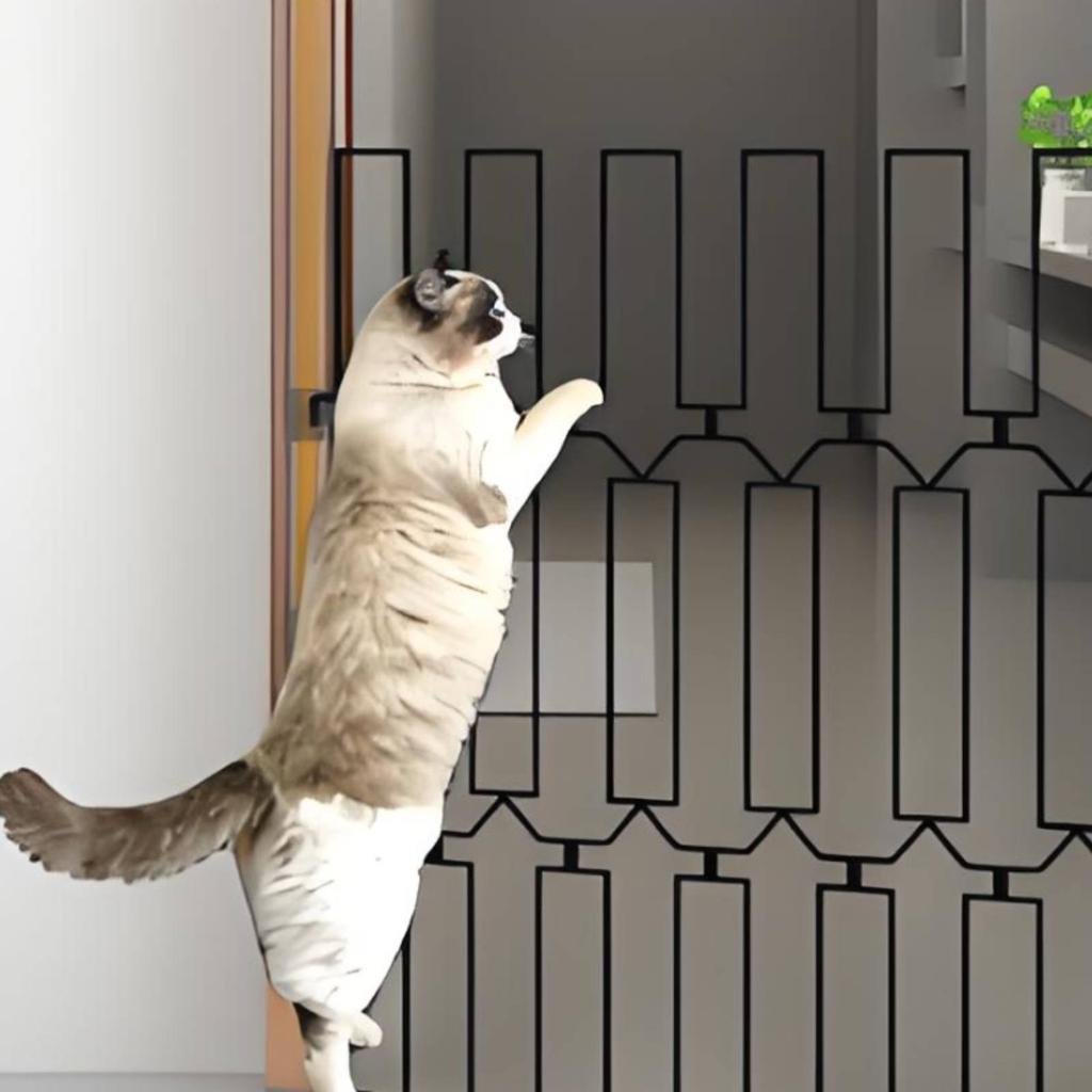 Retractable Pet Gate Easy Install Metal Pet Gate Dog Safety Fence Indoor Home Barrier Space Saving for Cats