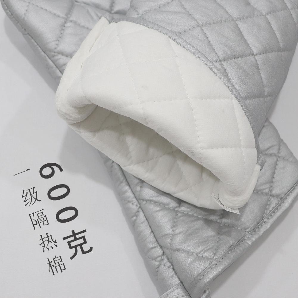Heat Insulation Gloves Kitchen Cotton Silver Coated Thickened High Temperature Resistant Gloves Anti-scalding Baking Oven Gloves