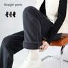 Fleece Sweatpants Women's Pants Solid Color Loose Autumn and Winter Plus Velvet Warm Sports Trousers Casual