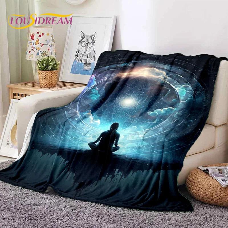 3D Yoga Meditation Rainbow 7 Chakra HD Soft Flannel Blankets,Throw Blanket Comfortable Blanket for Picnic Beds Home Bedroom Gift