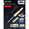 Professional Grade Electric Soldering Iron Set with Wooden Handle for Household and Electronic Repairs