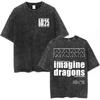 Imagine Dragons Band Loom World Tour  Vintage Washed T Shirt Men Women Clothes Fashion Hip Hop Tshirt Cotton Loose Tshirts