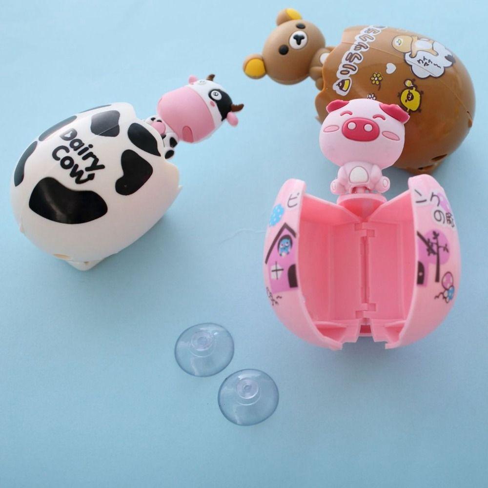 Zahnbürstenhalter aus Kunststoff in Tier-Eiform, Cartoon-Zahnbürstenablage, Kindergeschenk