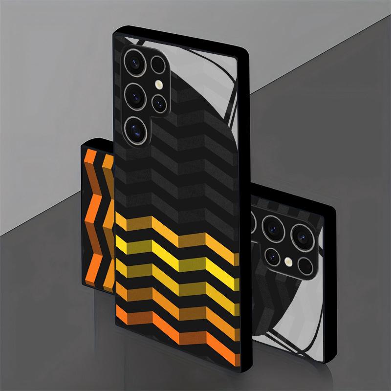 2D Phone Case with Sawtooth Pattern for Samsung S26 S25 S24 S23 S22 S21 S20 A56 A36 A16 - Glass Protective Cover