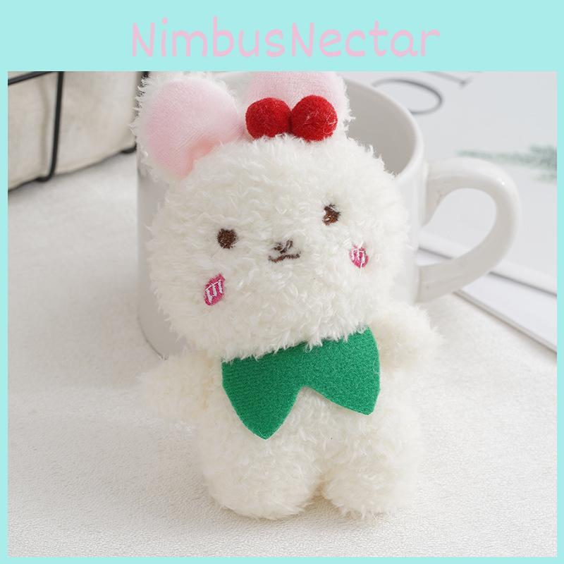 Adorable Cherry Bunny Plush Toy Mini Teddy Bear Bag Charm For Couples And Girls